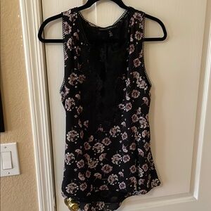 White House Black Market Asymmetrical Sleeveless Top in Black and Purple